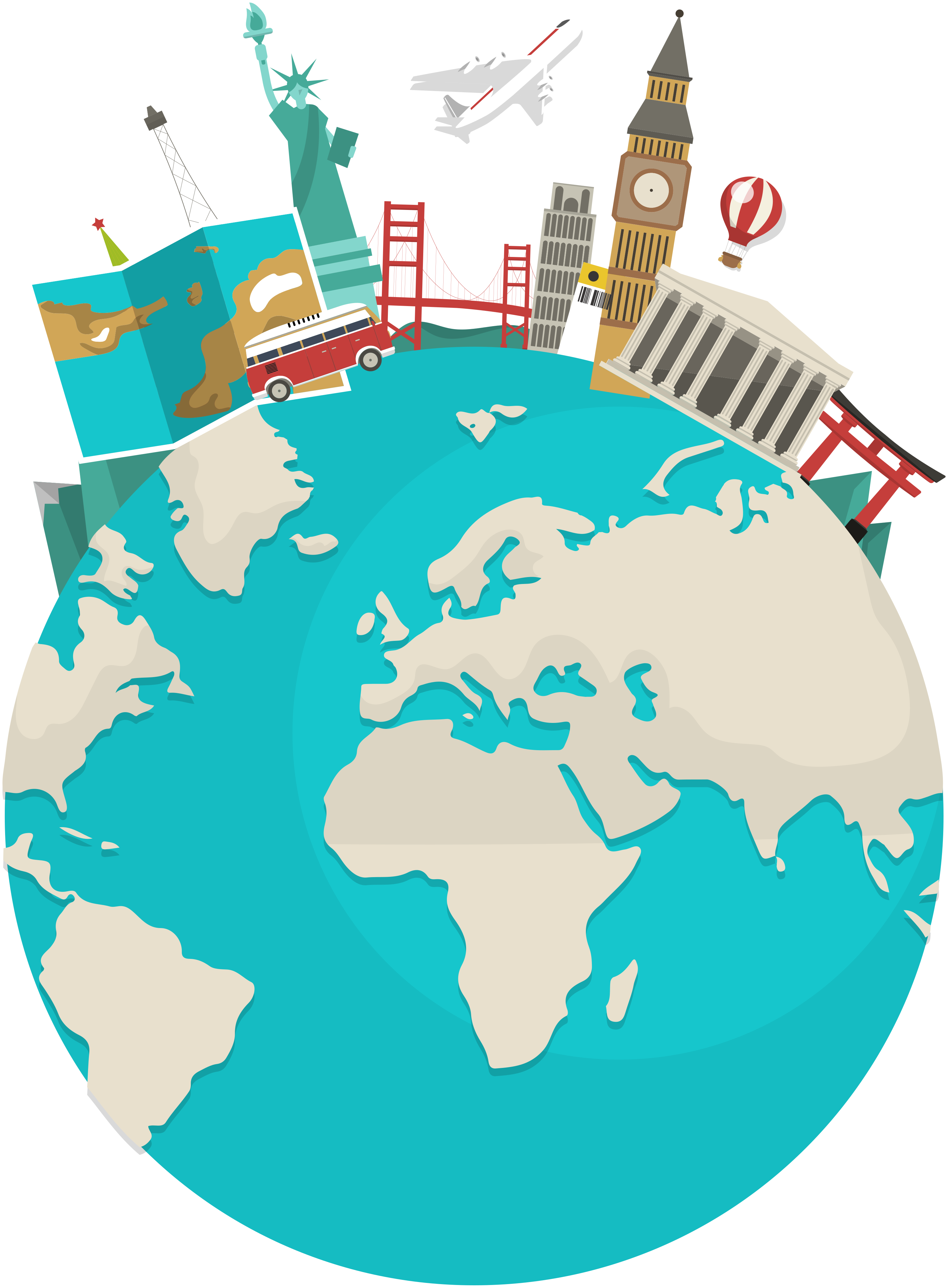 Mappamondo poster mappa del turismo mondiale - TenStickers