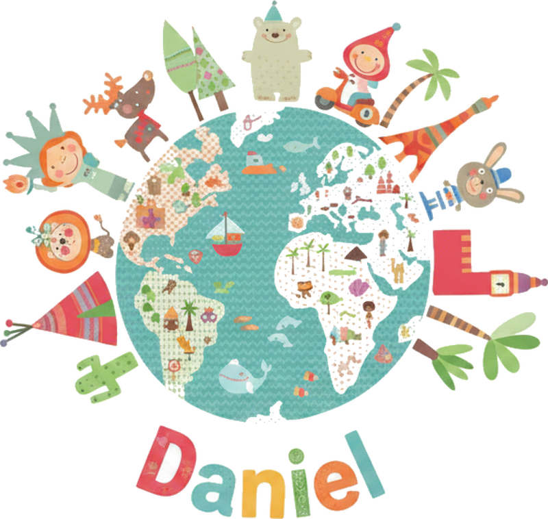 Mappamondo poster mondo felice - TenStickers