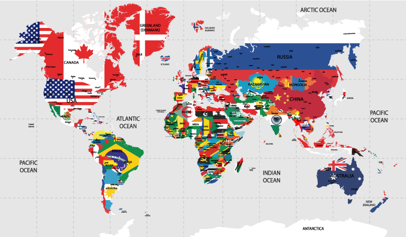 Mappamondo poster politico - TenStickers