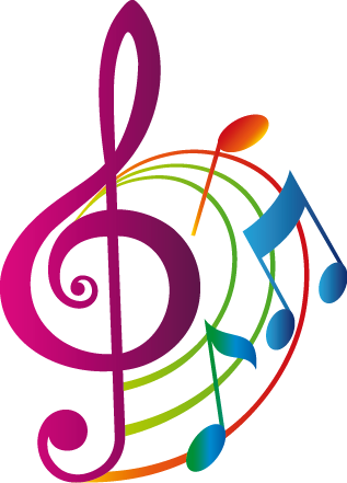 Poster di concerti vinile decorativo chiave di sol colorato - TenStickers