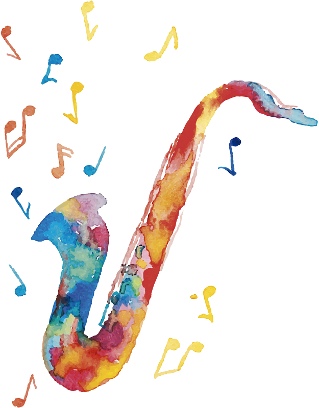 Poster di concerti saxofono colorato - TenStickers
