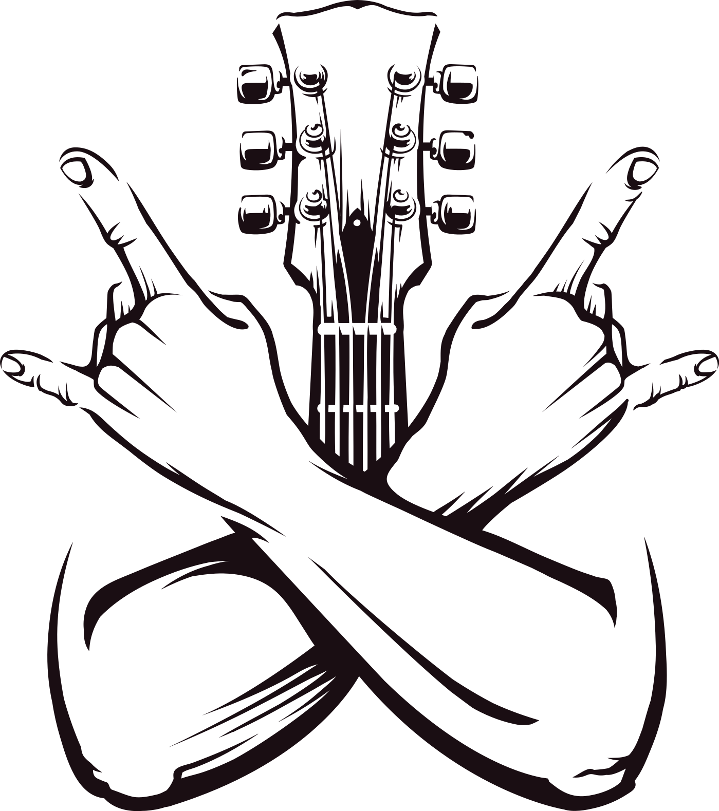 Poster di concerti segno mani incrociate rock - TenStickers