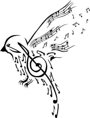 Poster di concerti uccello note musicali - TenStickers