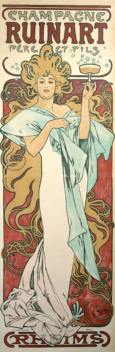 Poster retrò adesivo champagne ruinart - TenStickers