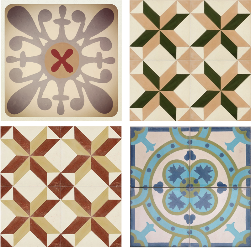 Poster retrò decorativo mosaico idraulico variato - TenStickers