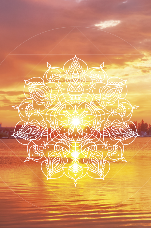 Poster di paesaggi mandala del tramonto - TenStickers