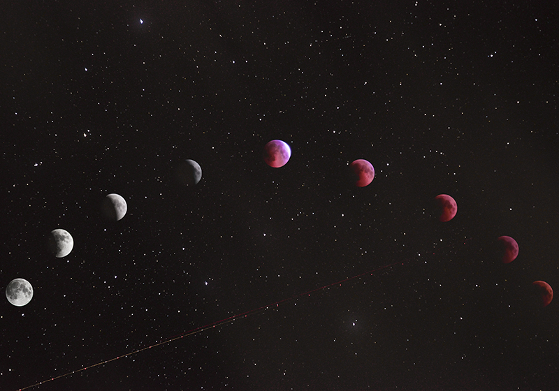 Poster di paesaggi fasi lunari con sfondo galattico - TenStickers
