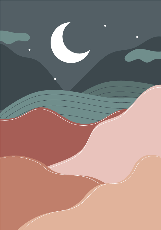 Poster di paesaggi notte boho - TenStickers