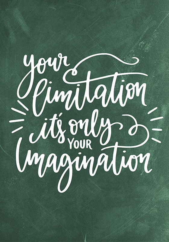 Poster con frasi citazione sull'immaginazione - TenStickers