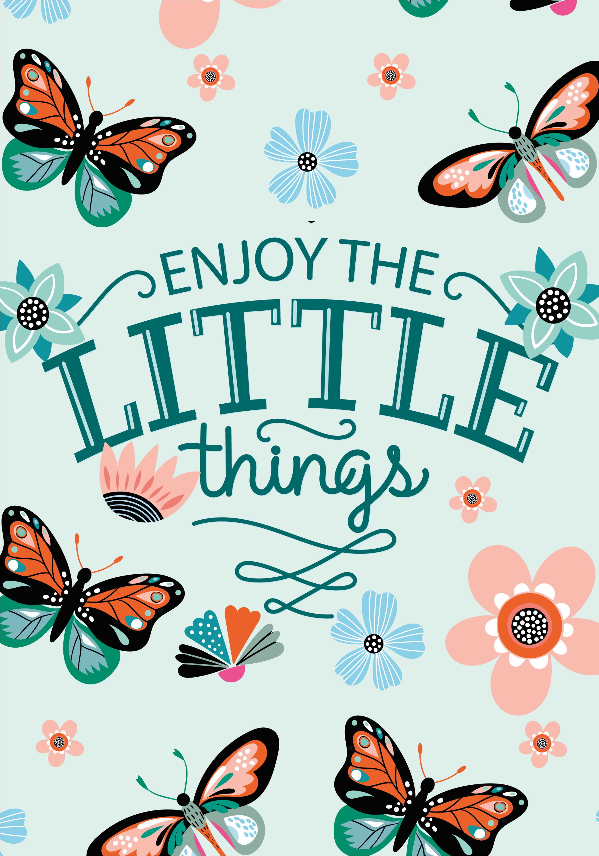 Poster con fiori goditi le piccole cose - TenStickers