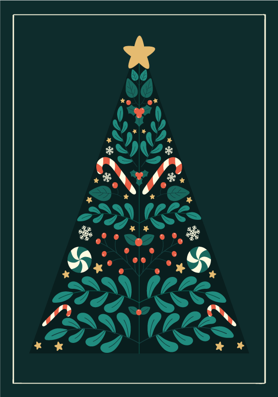 Poster di natale albero di natale - TenStickers