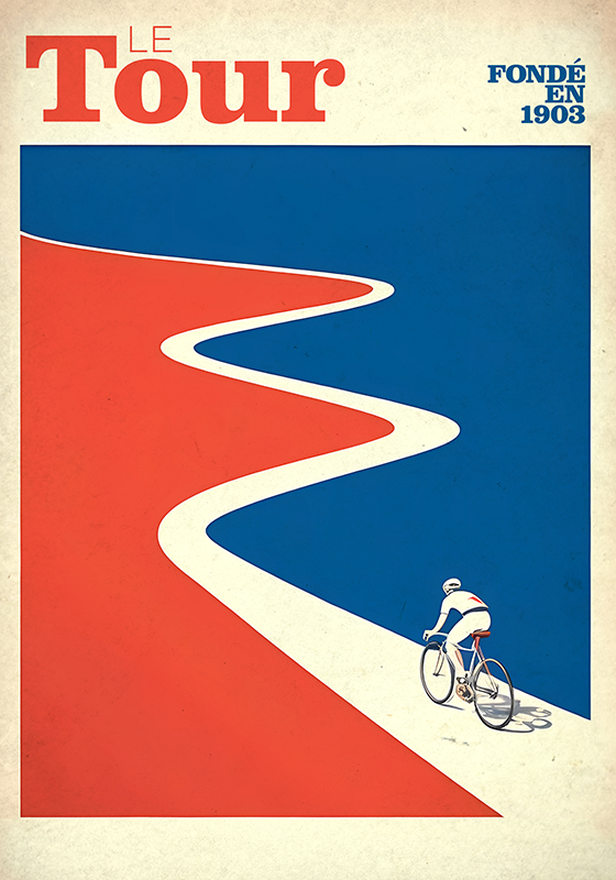 Poster murali di ciclismo vintage "tour" - TenStickers