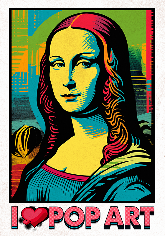 Poster artistico gioconda colorata - TenStickers