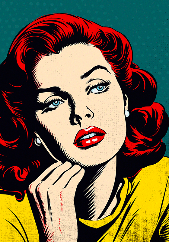 Poster artistico donna bella classica - TenStickers
