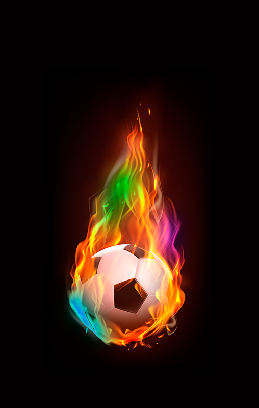 Calcio poster palla di fuoco multicolore - TenStickers