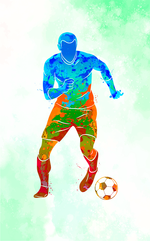 Calcio poster giocatore ad acquerello - TenStickers