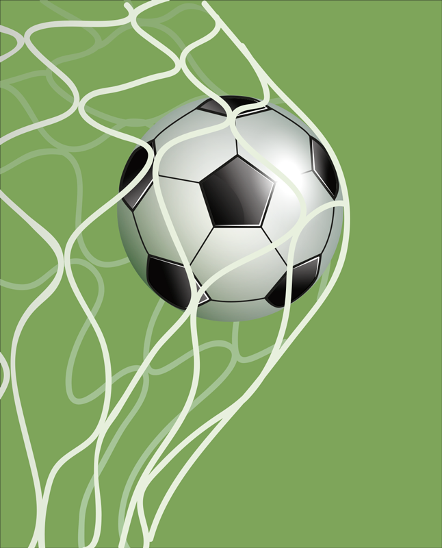 Calcio poster palla in movimento in porta - TenStickers