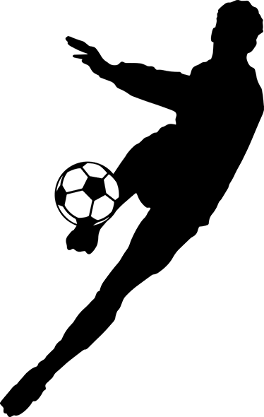 Calcio poster silhouette calciatore che calcia pallone - TenStickers