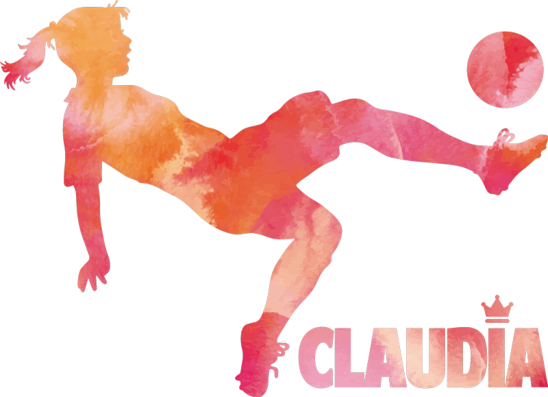 Calcio poster giocatrice di calcio con nome che calcia - TenStickers