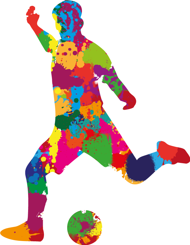 Calcio poster giocatori in colori splash - TenStickers