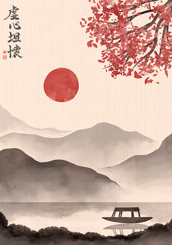 Poster meditazione stile giapponese e scandinavo - TenStickers