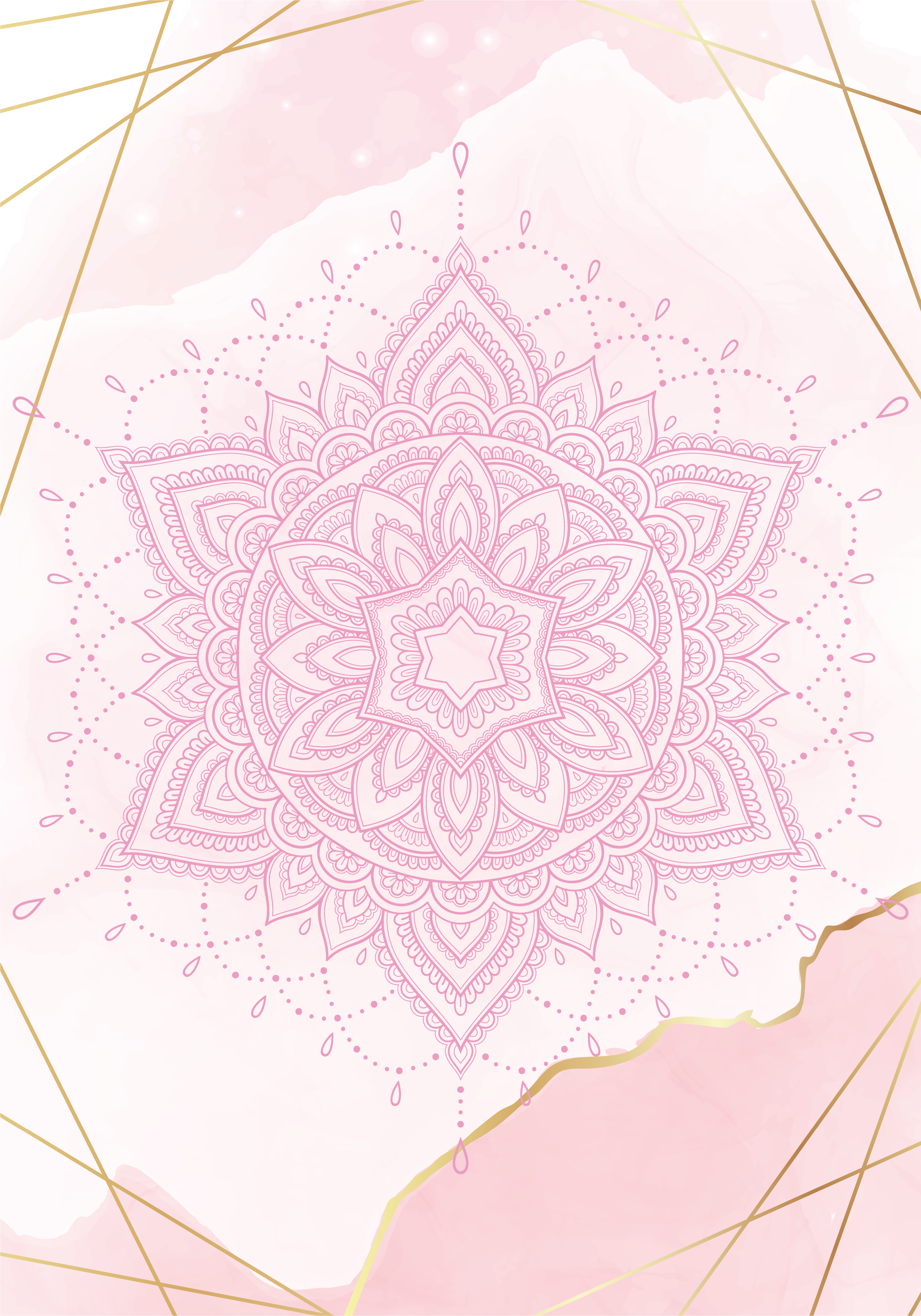 Poster meditazione mandala rosa acquerello - TenStickers