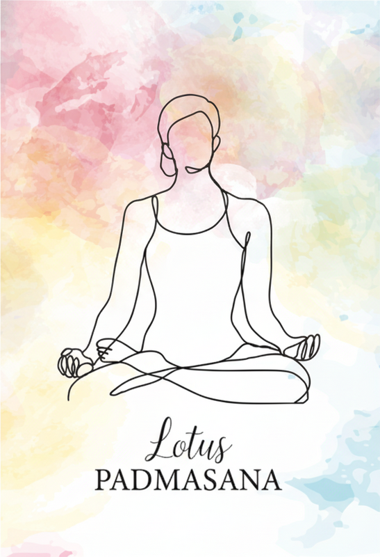 Poster meditazione pose di meditazione lineart - TenStickers