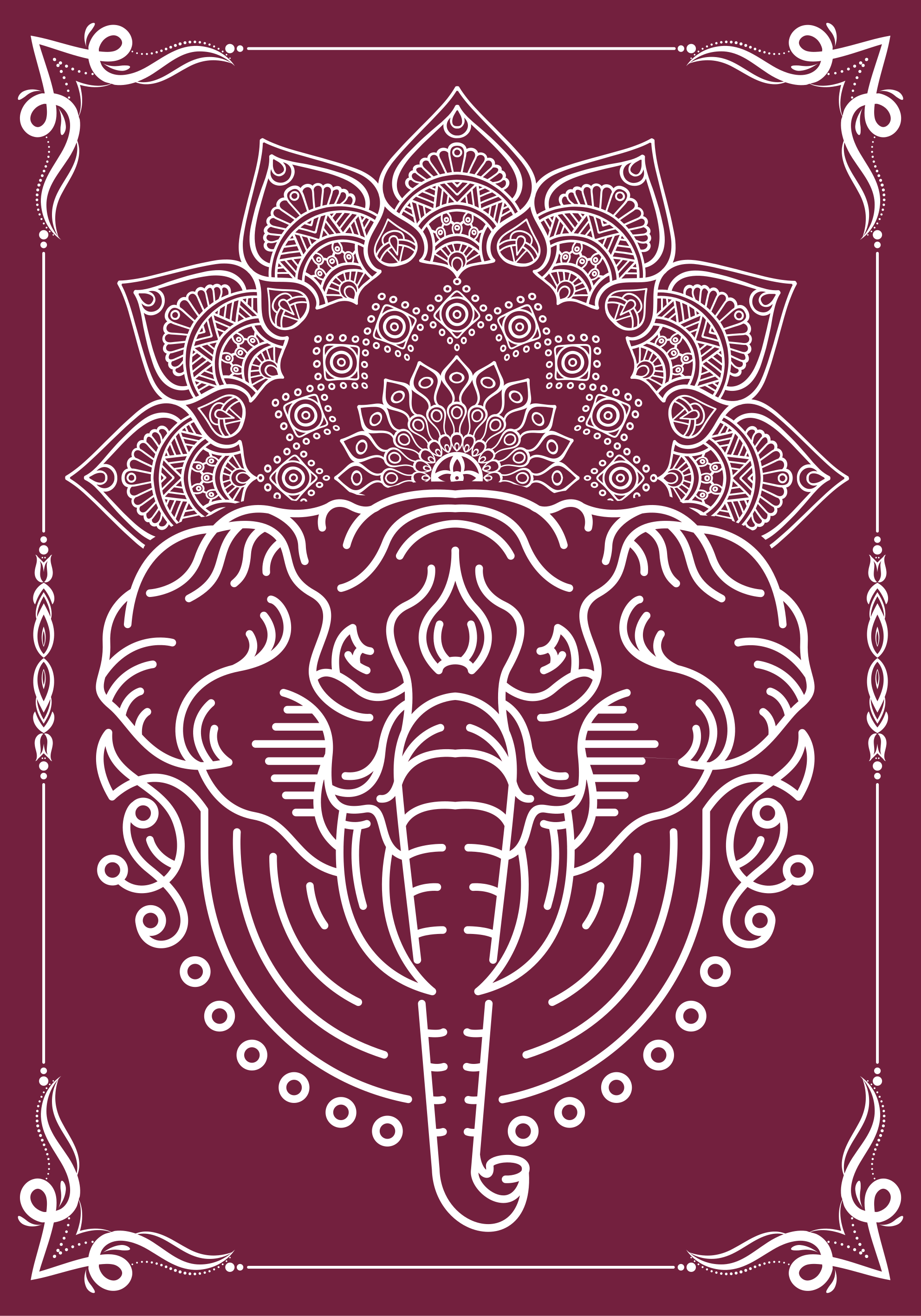 Poster con elefante stile mandala - TenStickers