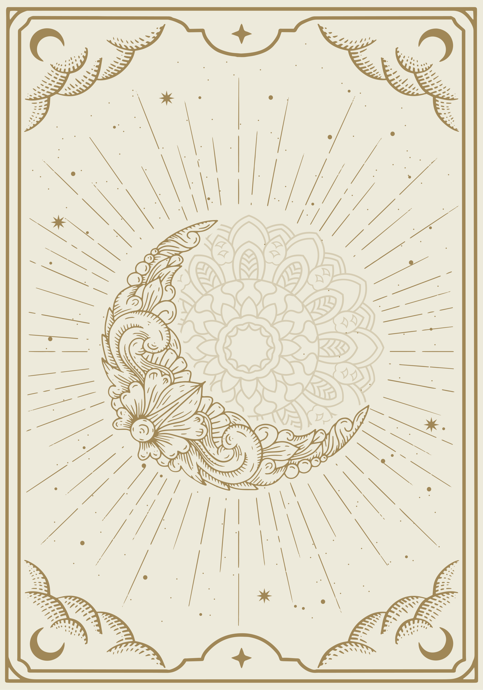 Poster con la luna in stile mandala - TenStickers