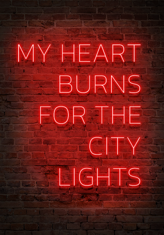 Poster con frase in inglese effetto neon - TenStickers