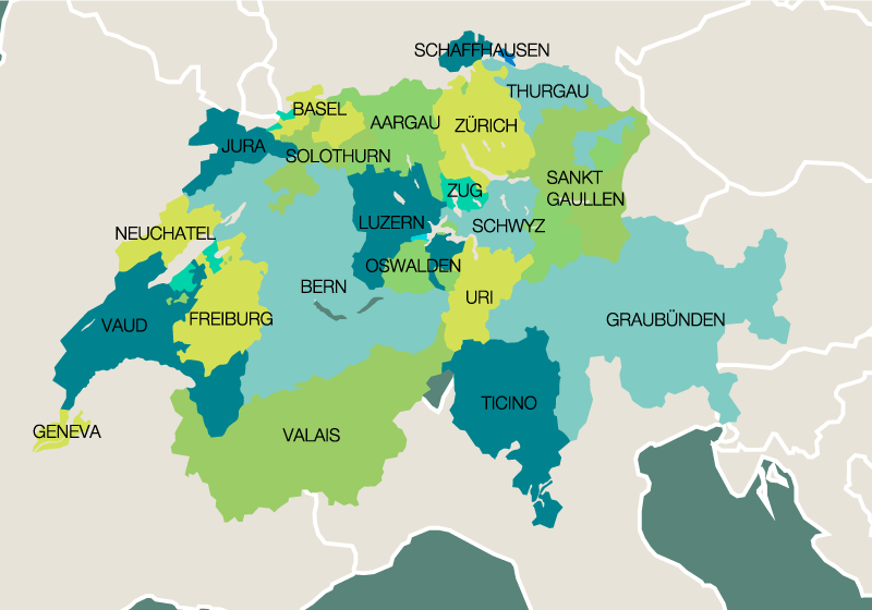 Poster con mappa della Svizzera - TenStickers