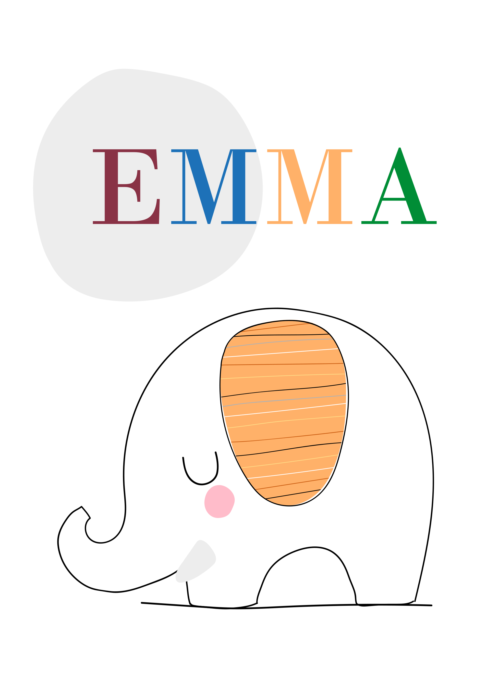 Poster cameretta elefante bambino personalizzato - TenStickers