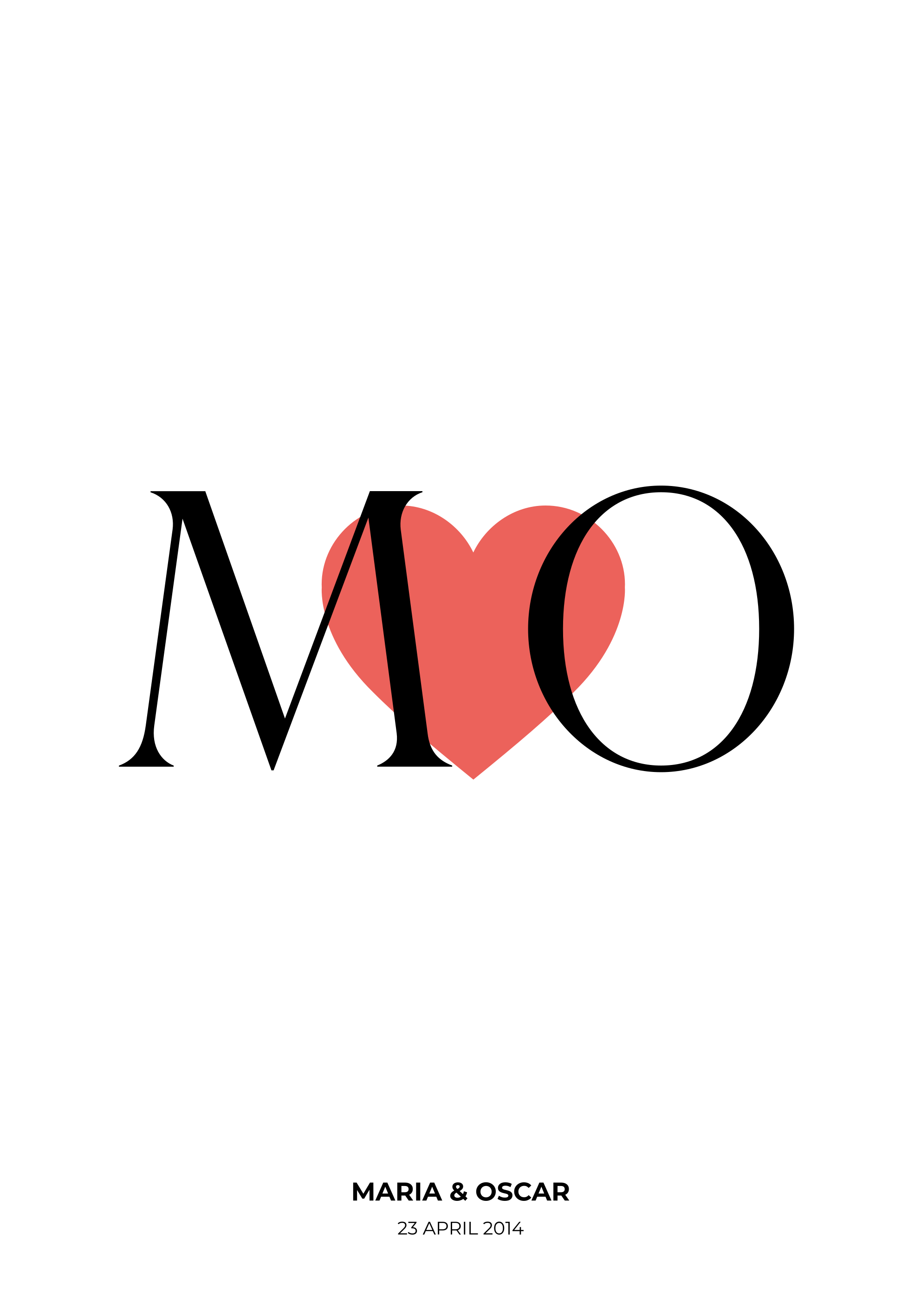 Poster personalizzati iniziali amore - TenStickers