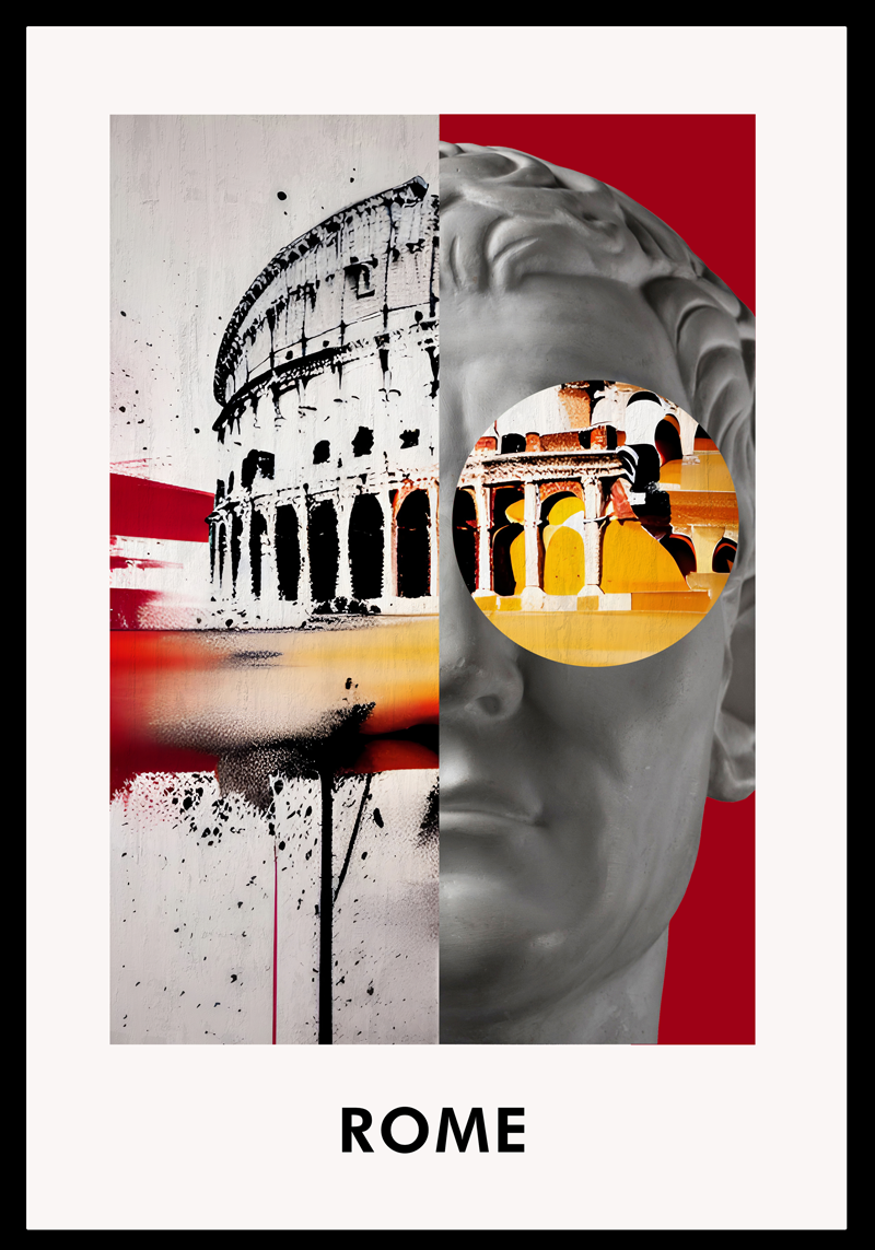Poster da soggiorno collage di roma - TenStickers