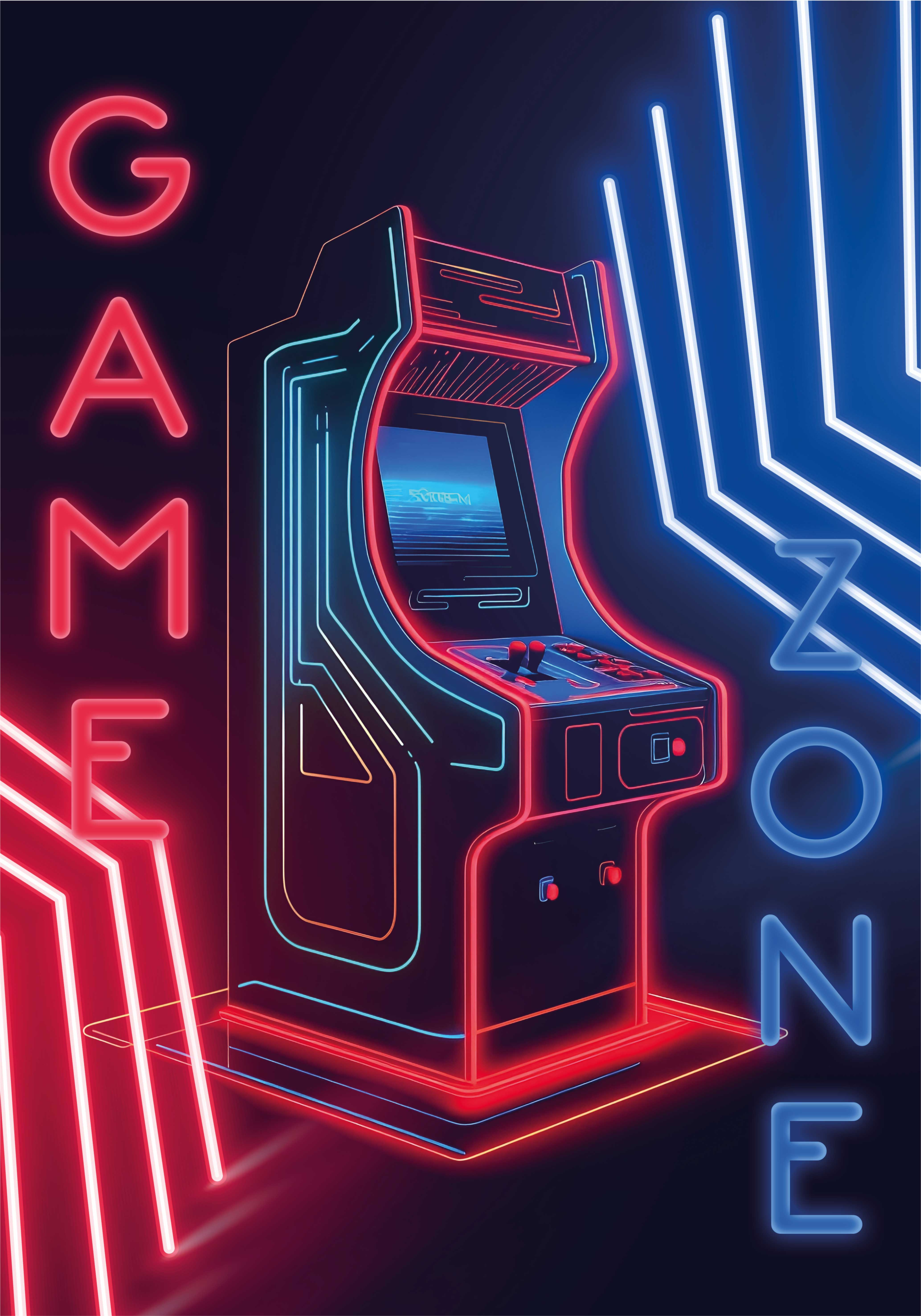 Poster cameretta ragazzi zona di gioco al neon - TenStickers