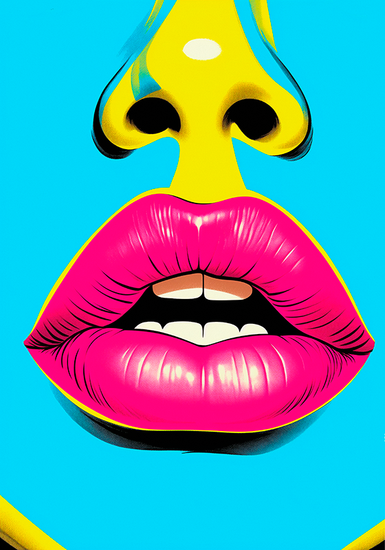 Poster pop art bocca sexy - TenStickers