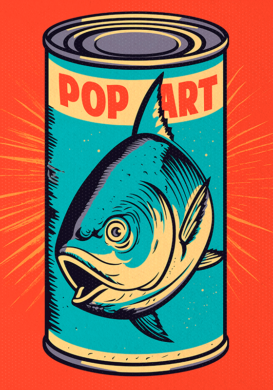 Poster pop art lattina di tonno - TenStickers