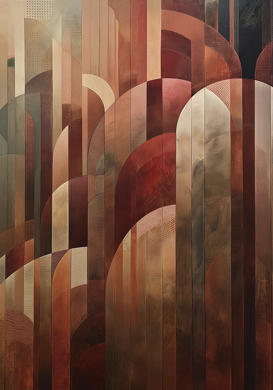 Poster Art Déco forme rosse - TenStickers