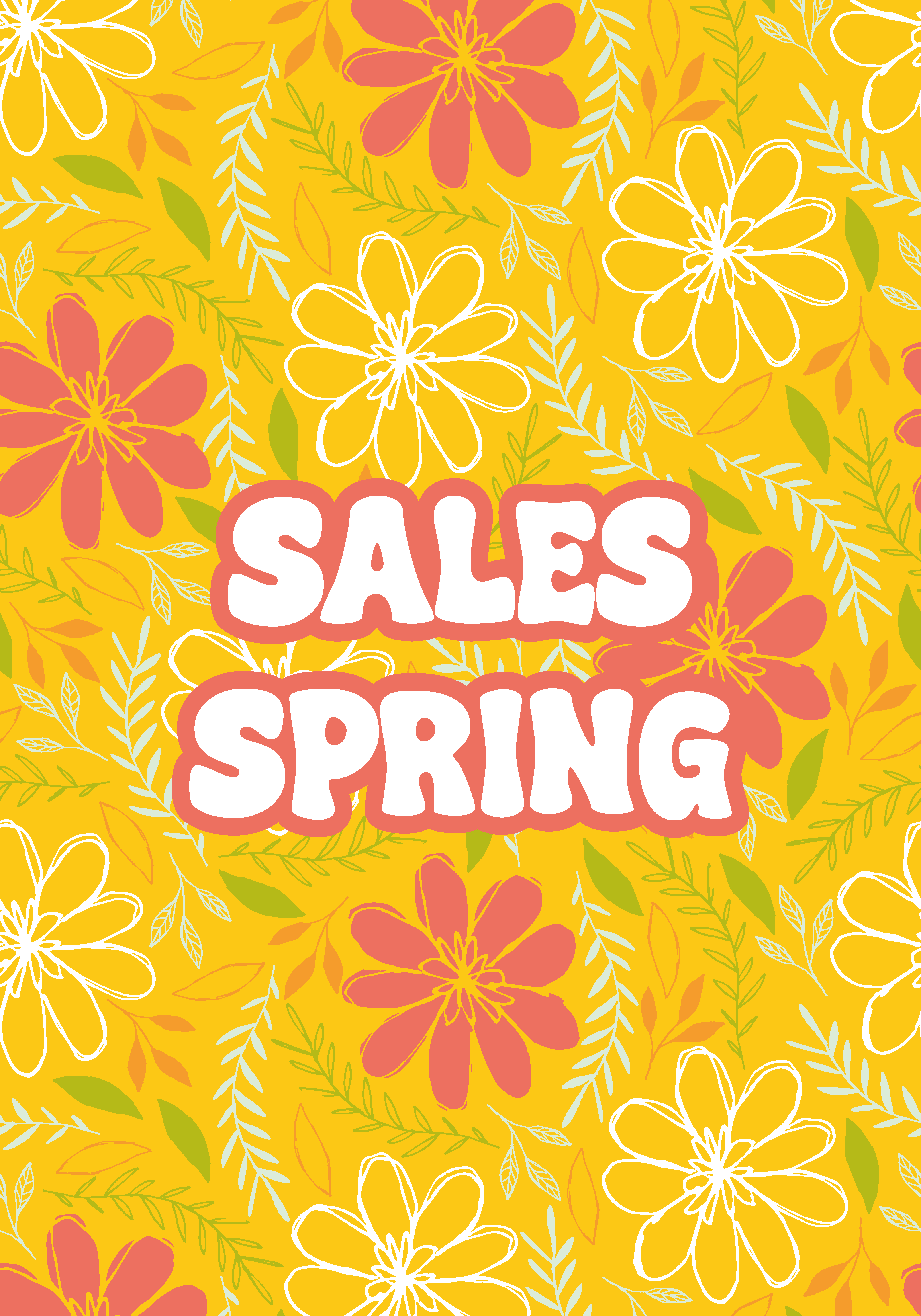 Poster con fiori fiori dei saldi primaverili - TenStickers