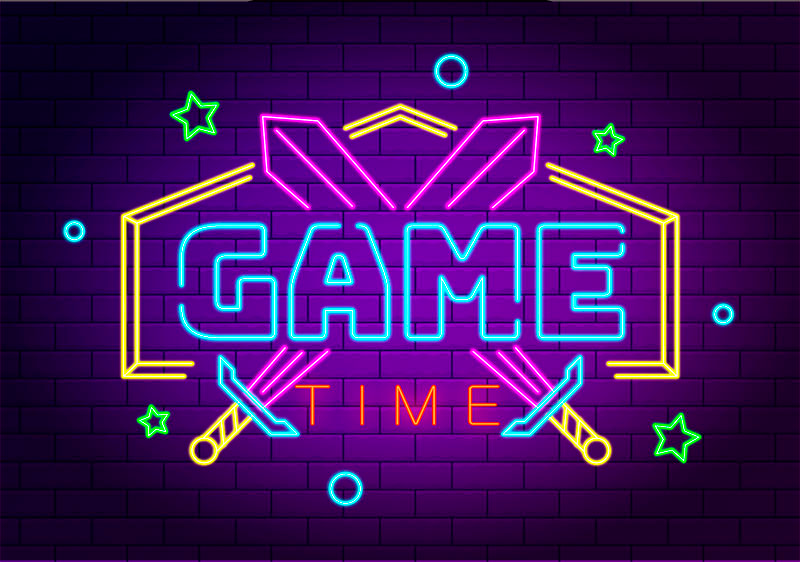 Poster videogioco effetto neon - TenStickers