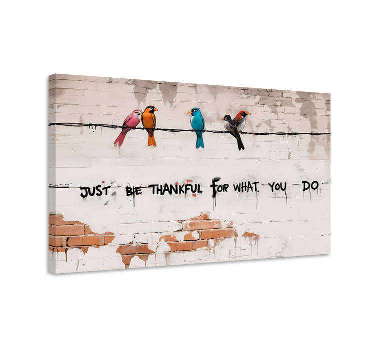 Arte dipinto uccelli seduti - TenStickers