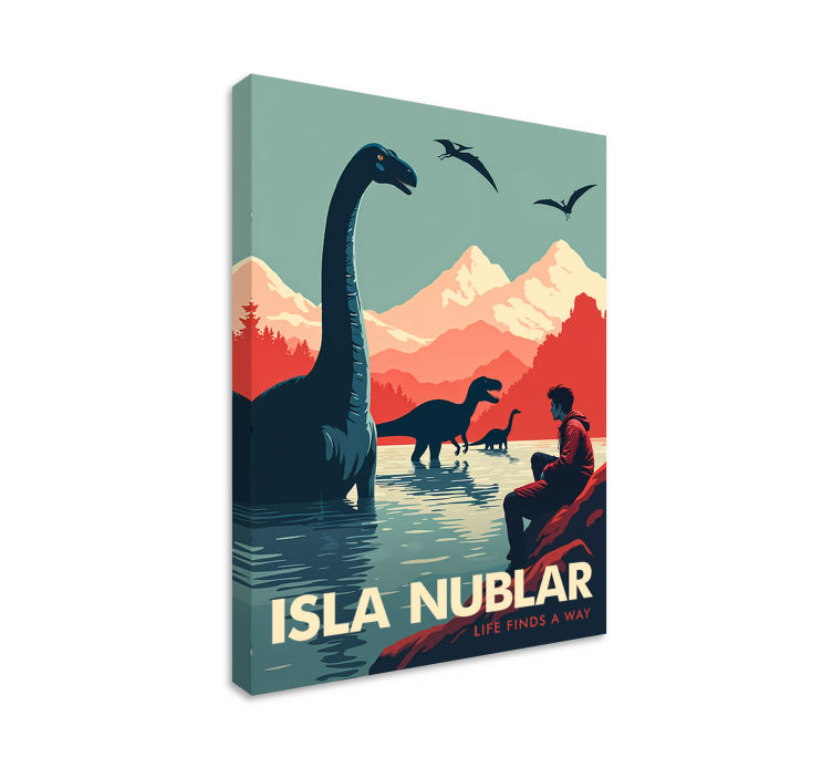 Dipinto con dinosauri isola di nublar - TenStickers