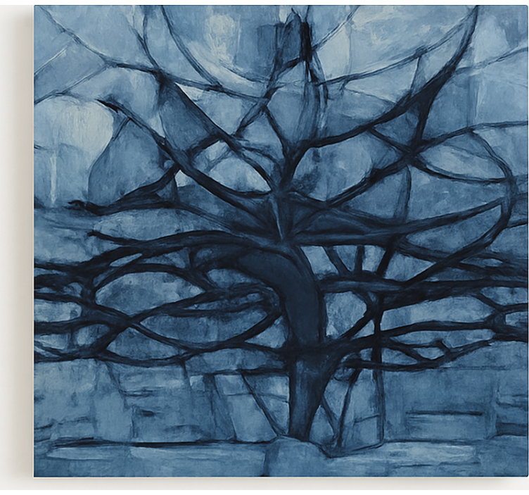 Dipinto alberi design in tonalità di grigio - TenStickers