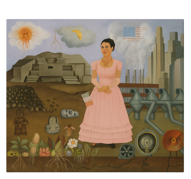 Arte dipinto frida khalo al confine - TenStickers