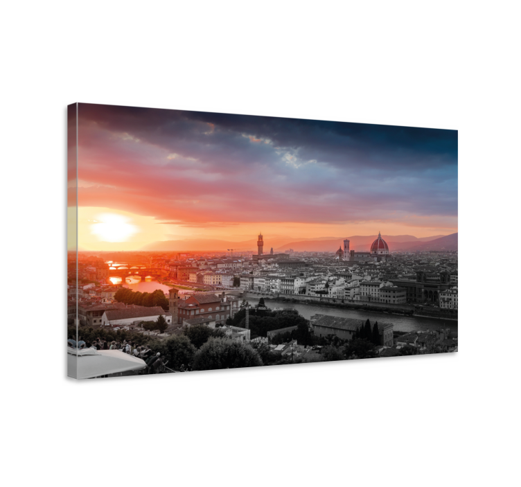 Quadro città e paesi Tramonto a Firenze - TenStickers