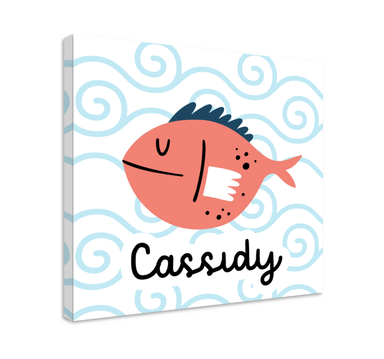 Quadro personalizzabile Pesce sorridente con nome - TenStickers