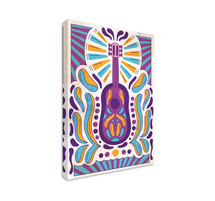 Quadro con chitarra multicolore - TenStickers