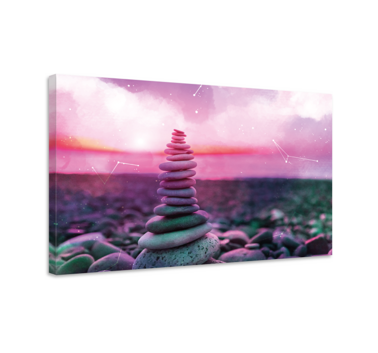 Dipinto zen torre di pietre bilanciate - TenStickers