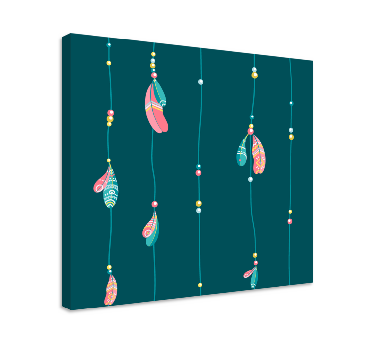 Dipinto di penna design decorativo con piume - TenStickers