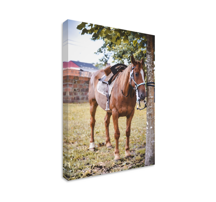 Dipinto con cavallo elegante marrone - TenStickers